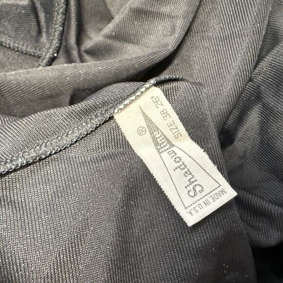 Vintage Shadowline Full Slip Size 38 26" Black Nylon Lace Trim Dress Midi - Picture 5 of 6